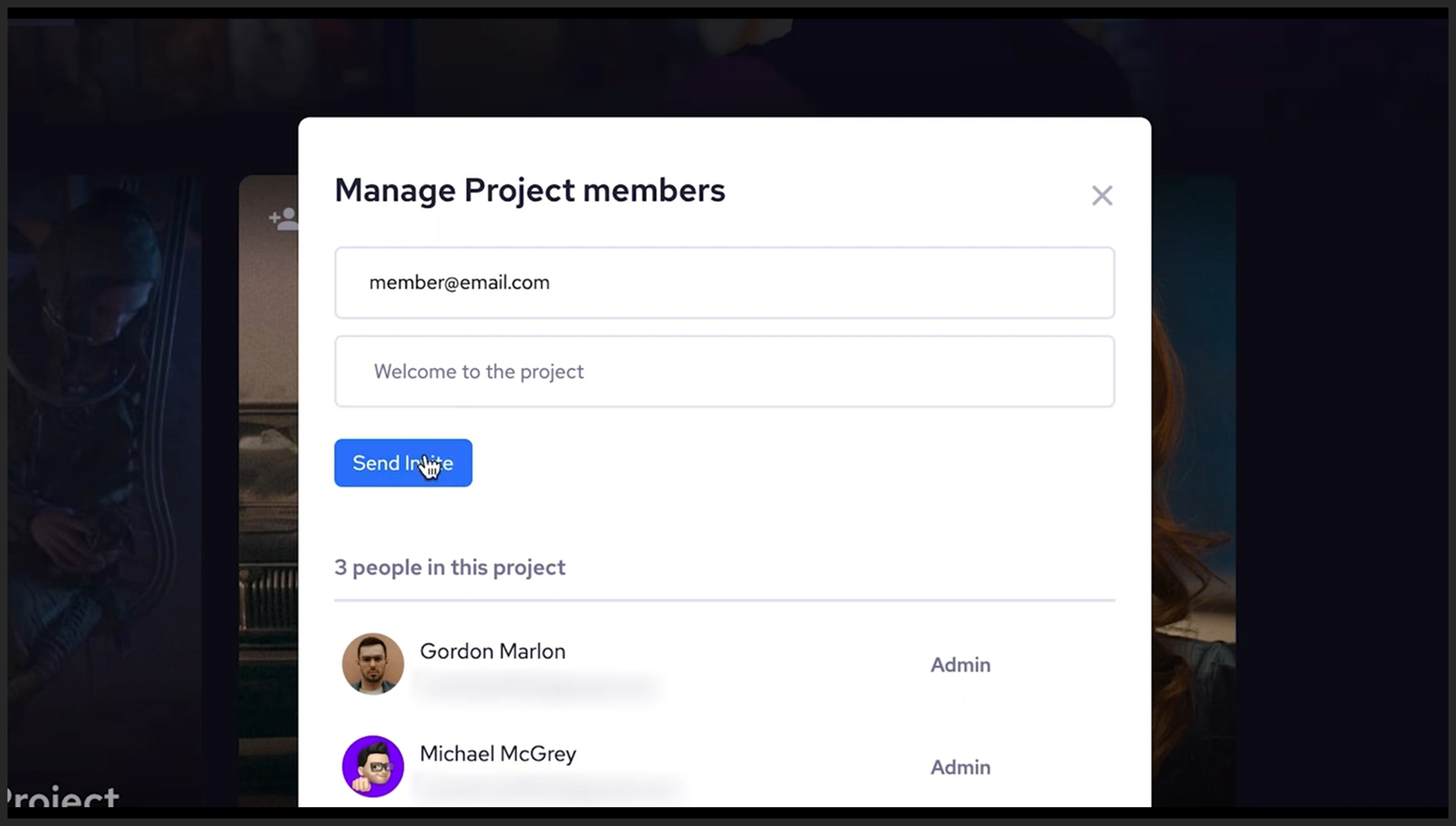 adding team members to a project